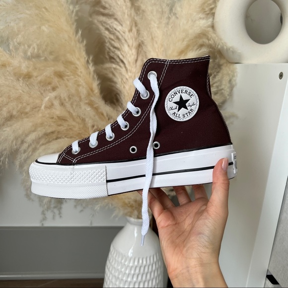 Converse Shoes - NEW Custom Brown Chuck Taylor All Star Lift Platform Canvas By You